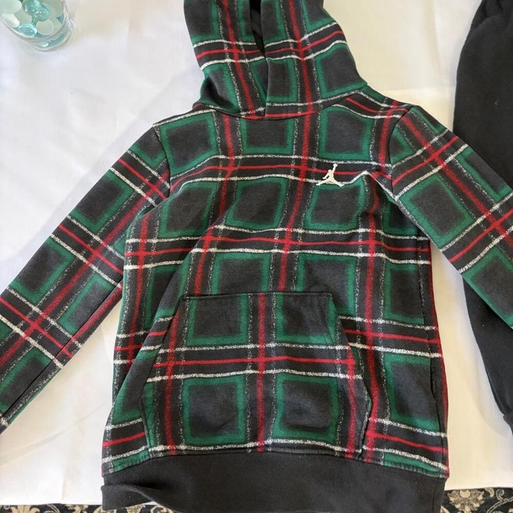 Jordan 4t green red and black set Hoodie and Sweatpants